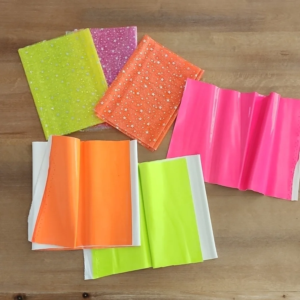Neon Jelly Vinyl & Glitter Faux Leather Bundle Hair Bow Supplies Craft Lot